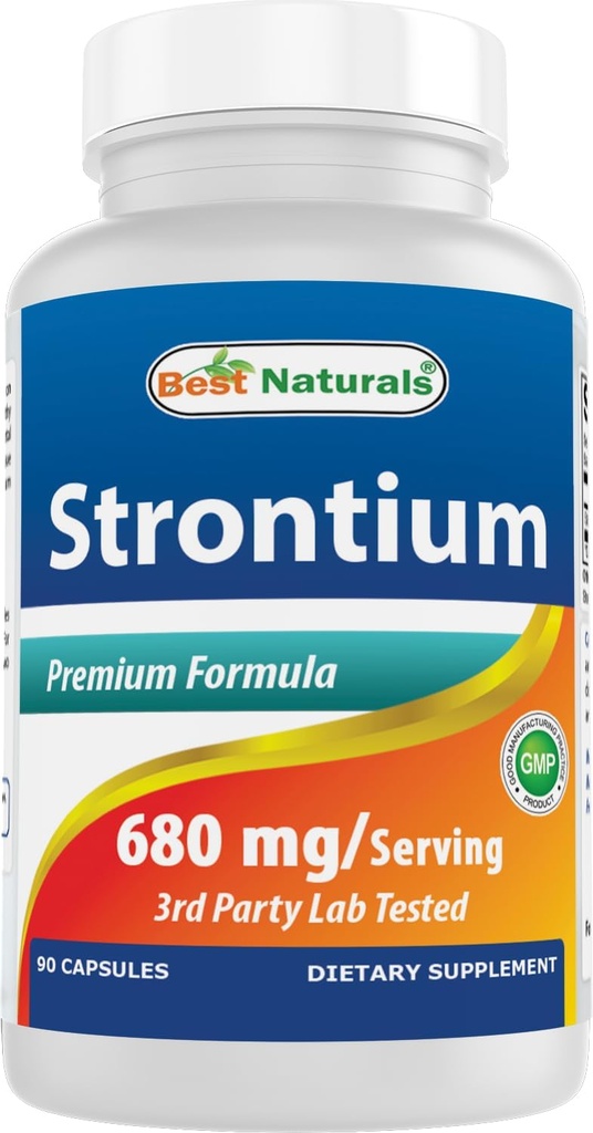 Geriausi Naturals Strontium Bone Building Formulė 680mg / perteikti 90 kapsulių