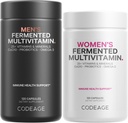 Codeage Daily Multivitaminas Bundle: moterų ir vyrų multivitaminų, B- vitaminai, probiotikai, Food-Based Bridds, 120 Capsules per Butelį