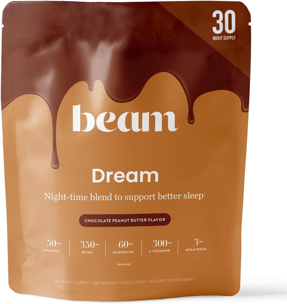 Beam Dream Miego milteliai, L -Theanine, Apigenin, Reishi ir Magnis, Trečioji šalis Išbandyta Natūralus Miego Pagalba & Miego priedas giliai miego, Relaxation ir atkūrimo, Natūrali miego parama, 30 Paslaugos