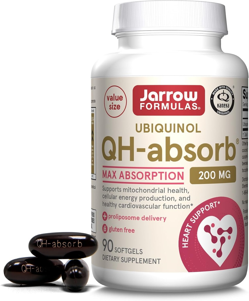 Jarrow Formulas CoQ10 200mg Softgels - 90 Day Supply, Ubiquinol Co Q 10 Supplement for Cardiovascular Health, 90 Softgels