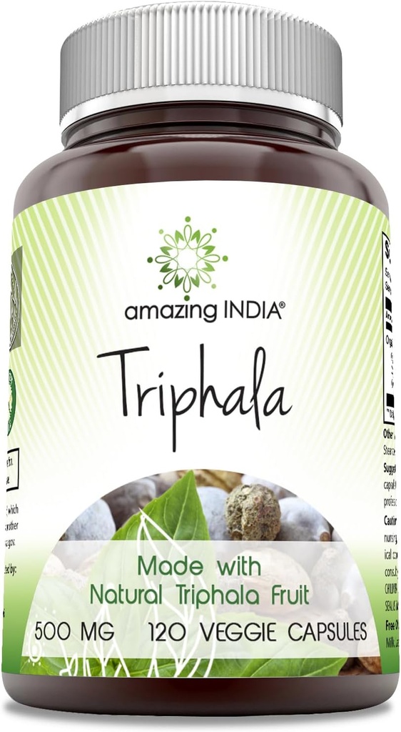 Amazonės Indijos Gamtos Trifala priedas - 124; 500 Mg vienam servicing - 124; 120 Veggie Capsules - 124; Non-GMO - 124; Gluten- Free - 124; Pagaminta JAV