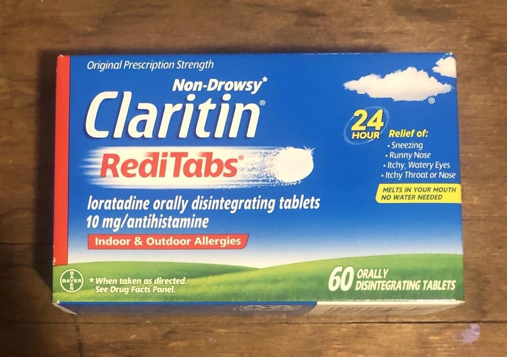 Claritin RediTabs 24 Valandos Alergija Medicina, Non-Drowsy Alergija Religija, Loradine Antihistamino tabletės, 60 Skaičius