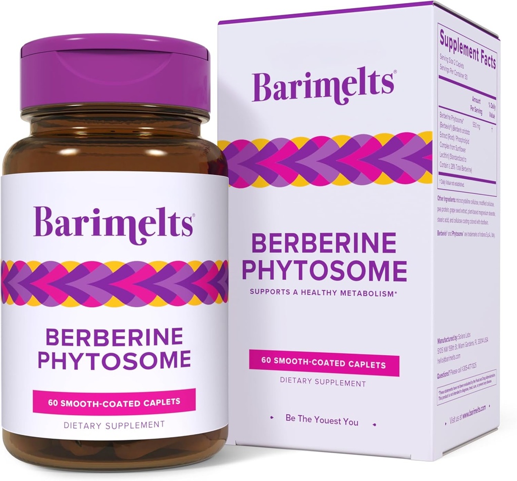 Barimelts Berberine Phytosome 550mg GLP-1 vartotojams ir baariatiniams pacientams - metabolizmo palaikymas - 60 mėnesinių kapsulių