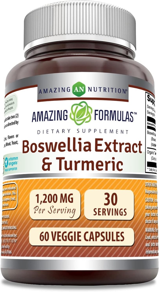 Amazonės formuluotės Boswellia ekstraktas & Turmeric supplementary 124; 1200 Mg per Serving ® 124; 60 Veggie Capsules ® 124; Non- GMO Bendrijoje 124; Gluten Free 124; Pagaminta JAV Lietuvių Sąjungoje 124;