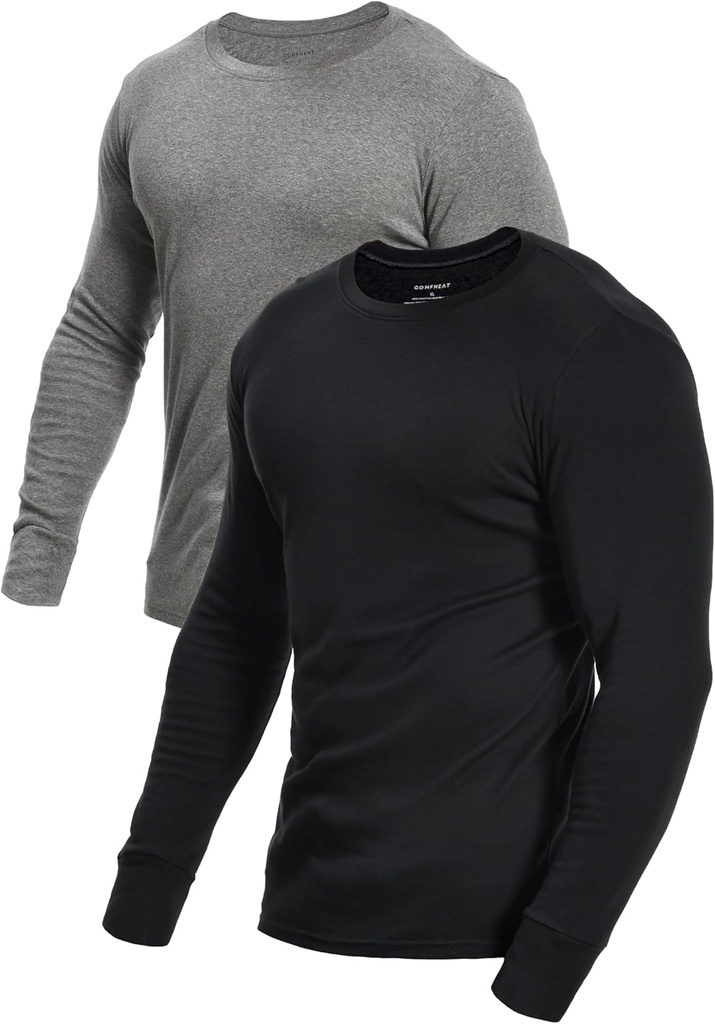 Comfneat Vyrų 2-Pack Long Sleeve Shirts Medvilniniai trumpikės