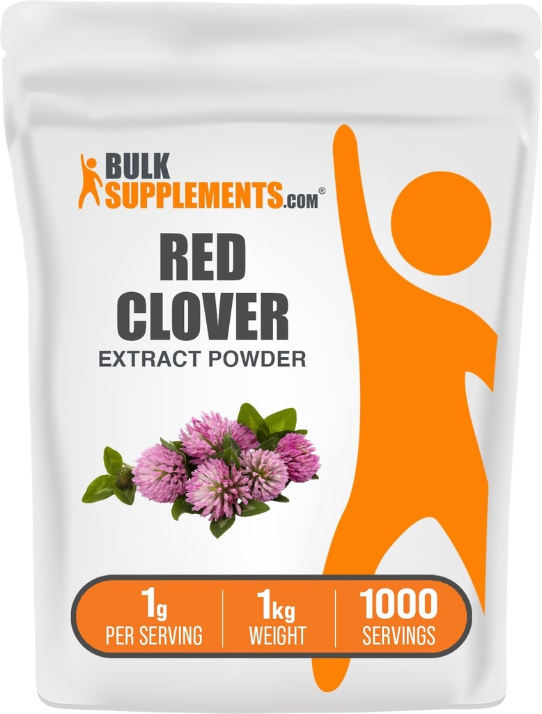 BulkSupplements.com Red Clover Extract Powder - Trifolium Pratense, Red Clover Supplement, Herbal Supplements - Gluten Free, 1g per Serving, 1kg (2.2 lbs) (Pack of 1)