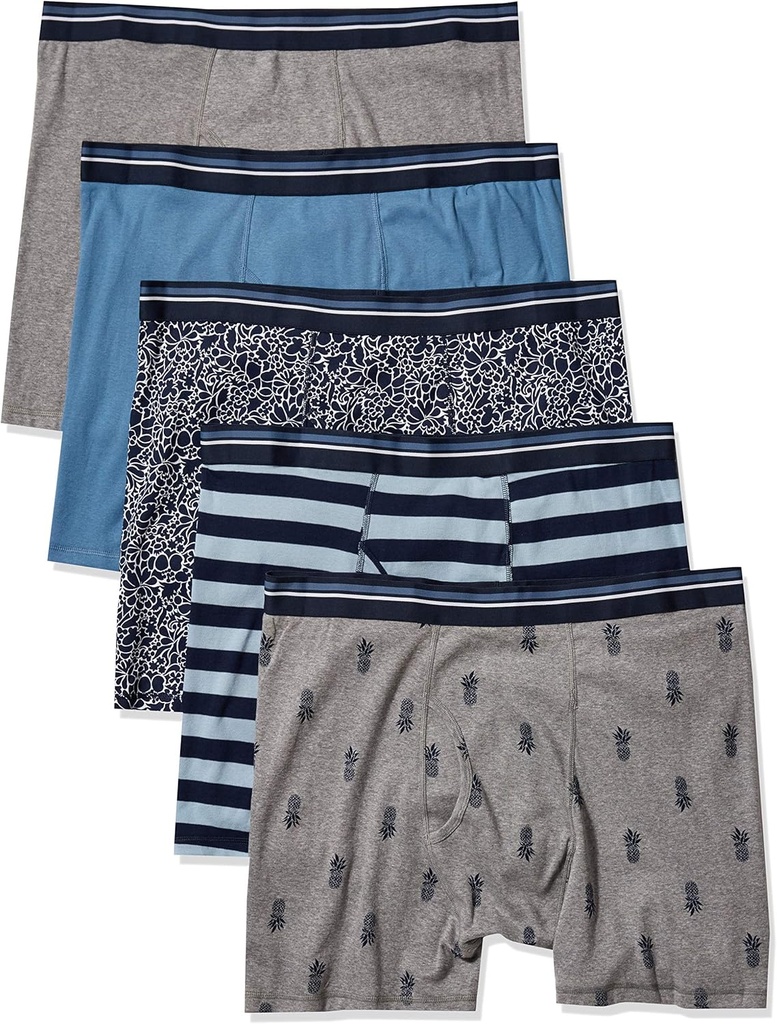 Amazon Essentials Vyrai Underwear Boxer Briefs, Patogi medvilnė, Tag- Free, Paketas 5