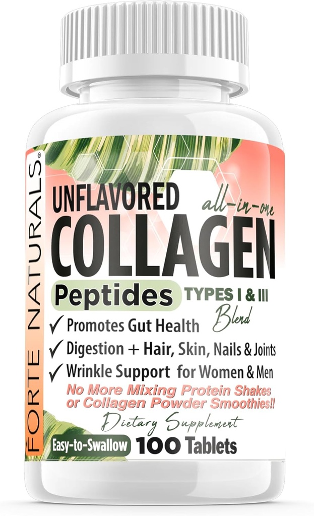 Kolagenas Peptide piliulės 100 tablečių Baltymų papildai NE Daugiau maišymo milteliai Shakes Lengvai nuryti Collagen Peptides milteliai Miltelių baltymų kapsulės Keto