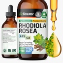 BIO KRAUTER Rhodiola Priedas skystas - Pure Rhodiola Rozea gincture for Calmness Support - Alkoholio ir cukraus nemokamai ekstraktas - 4 Fl.Oz.