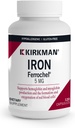 Kirkman - Iron Ferrochel 5mg - 120 Capsules - Aids Hemoglobin & Myoglobin Production - Supports Red Blood Cells Formation - Hypoallergenic
