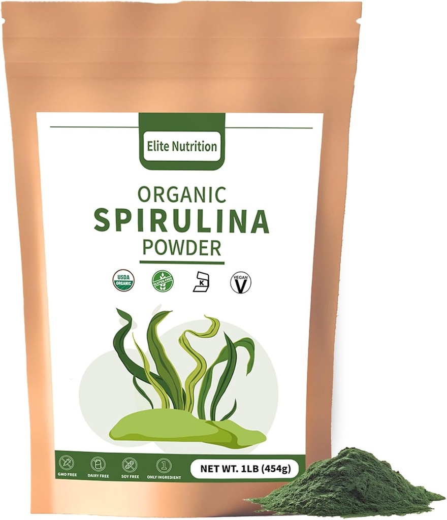 Organinių Spirulina milteliai, Non- GMO, USDA Sertifikuotas, Žaliųjų maisto Boosts Energija, Didelis baltymų, Mineralai, Antioksidantai, ir vitaminai, 1 LB
