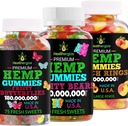 3PACK Hemp Gummies Premium-Hempoil Gummy Bears, Vaisių drugeliai ir šviežių Peach Rings- už miego, ramybė, atsipalaiduoti, Raumenys, Atgal, diskomfortas, Inflamnation- Natūralus Parti- Pagaminta JAV