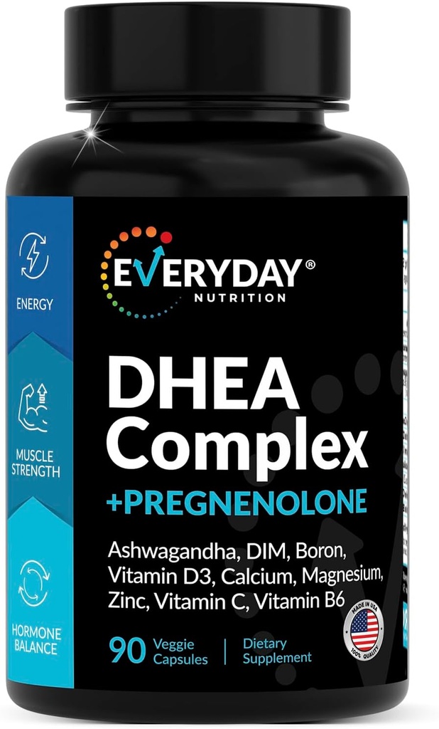 DHEA Micronized 200 mg kompleksas su nėščiųjų 100 mg papildas vyrams ir moterims su Ashwagandha, DIA, Magnis, Boras, kalcis, Cinkas, vitaminas D3, C ir B6 Hormon- Pagamintas JAV 90 kapsulės