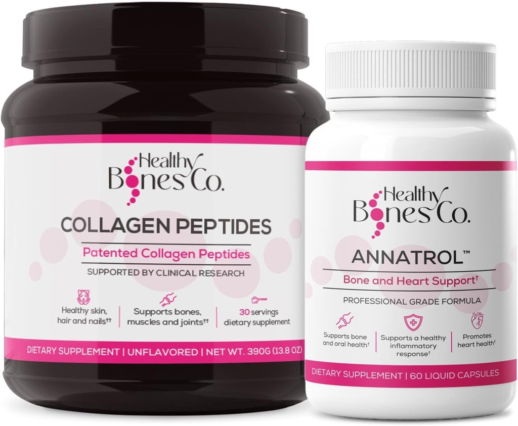 Annatrol Kaulų Palaikymas & FORTIBONE Collagen Peptides w / FORTIGEL, VERISOL - Pilnas kaulas, sąnarys, oda, Plaukų, nagų ir medžiagų apykaitos palaikymas