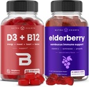 NutraChamps Vitamin B12 Gummies and Elderberry Gummies Bundle