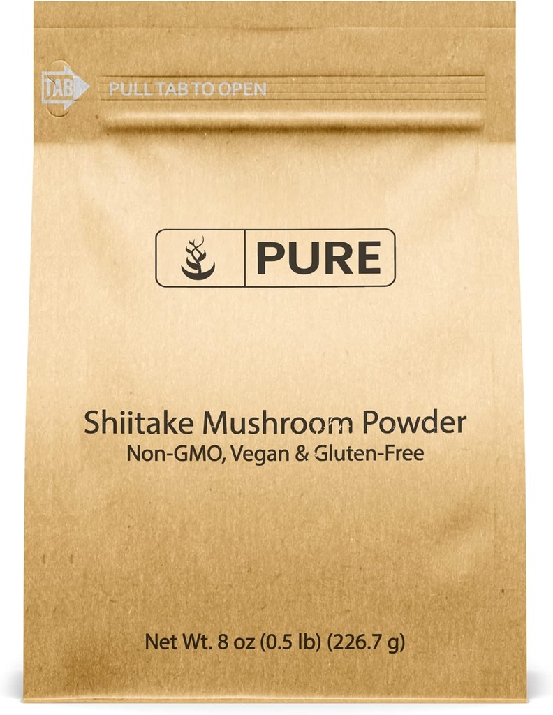 PURE ORIGINAL INGREDIENTS Shiitake Mushroom (8oz) Black Forest Mushroom, Žolinių ekstraktas, Tradicinis priedas.