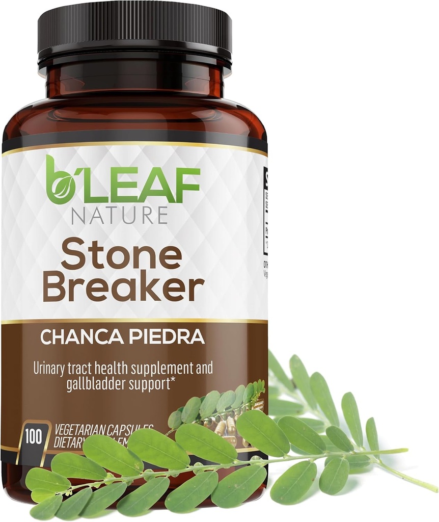B 'Leaf Nature Chanca Piedra Stone Breaker, 100 Capsules, 1000mg - Tradicinė augalinė inkstų parama - Non- GMO, Vegan, Gluten- Free Šlapimo Tract & Kepenų sveikata