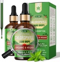 Organinis chlorofilas skysti lašai Liposominis moterims ir vyrams, 6- in-1 Žalieji Maisto produktų veganas Chlorofilas w / Spirulina, Kviečių žolė, Vitaminas C B12 A vidaus dezodorantas *, Energija, Digusive, 2Pays / 4 Fl Oz