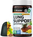BIO KRAUTER Lung Detox Gummies - 60 Vegan Chews - Lung Cleanse Addition w / Vitaminas C & Mullein Leaf Blend - Kvėpavimo sistemos palaikymas