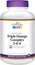 21-ojo amžiaus dieta priedas Triple Omega Complex 3-6-9 Enteric Coated Softgels, 180-Count Butters (2 komplektas)