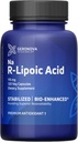 Geronova Research Bio-Enhanced R-Lipoic Acid, 115 mg Capsules - 4 Month Supply - Stabilized R Alpha Lipoic Acid Supplement with Enhanced Absorption - 120 Count