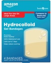 Amazon Basic Care Advanced Fast Healing Hydrocolloid Gel Bandages, Big Wound Dressing, 4 ct
