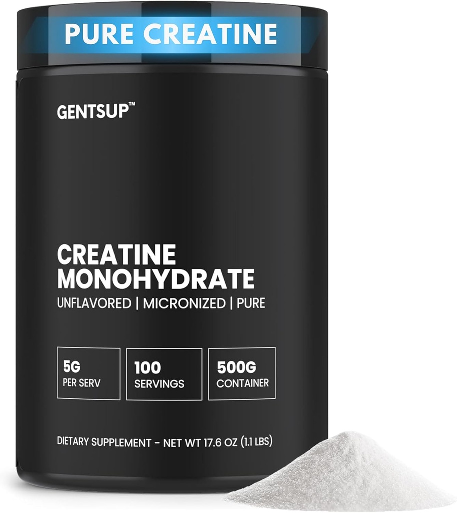 Creapure Creatine Monohydrate Powder – Unflavored, 5000mg, 100 Servings – Boost Muscle Growth, Strength, Performance & Brain Health – Non-GMO, Gluten-Free, HPLC Tested, NSF Certified