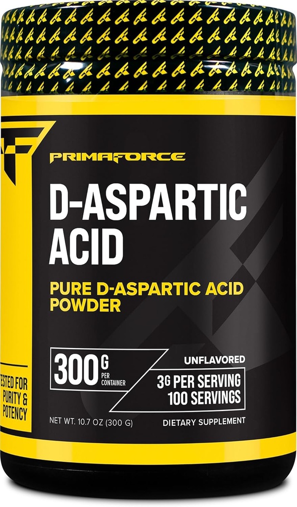 Primaforce D- Aspartic Acid 300 Grams (100 Servings), Unfavored, Vegetarian, Non- GMO