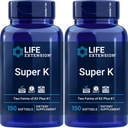 Life Extension Super K, 150 Softgels (Pack of 2) with Vitamins K and K2