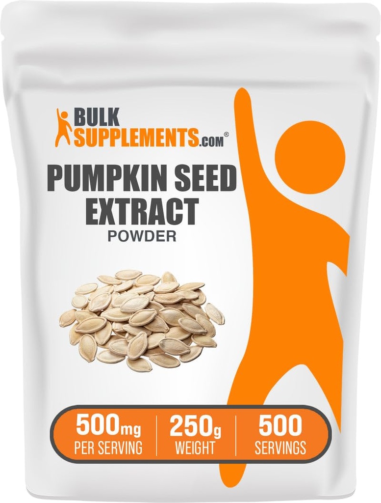 BulkSupples.com Moliūgų sėklų ekstrakto milteliai - moliūgų sėklų priedas, žolelių priedas - Vegan & Gluten Free, 500mg per serving, 250g (8,8 oz) (pakuotė 1)