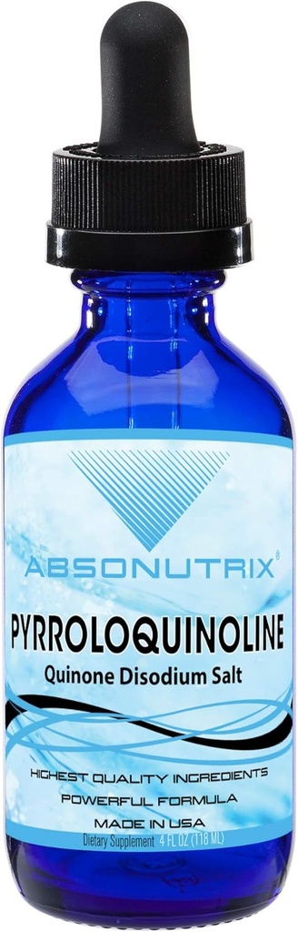Absonutrix Pyrolochinolinas Quinone Dinatrio druska 20mg, 4 Fl Oz butelis, 200 Paslaugos, Didelis biologinis prieinamumas, Greita Absorbcija, Third-Country Teed, GMP- Sertifikuotas, Ne GMO, Cruelty- Free, Pagaminta JAV