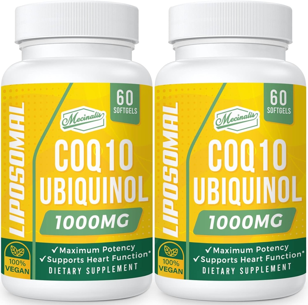1000 mg liposominių CoQ10 minkštiklių - 124; geriau absorbuoti CoQ10 Ubichinolio papildymą - 124; širdies funkcijos ir energijos gamybą - 124; aktyvųjį antioksidantą - veganų kofermentą Q10 - 124; ne GMO - 124; 120 minkštiklių