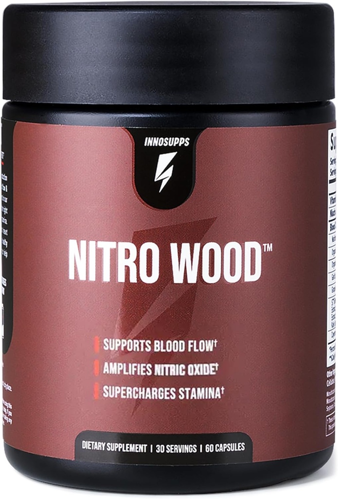 InnoSupps Nitro Wood - Supports Healthy Blood Flow | Nitric Oxide Supplement | Natural Immune Support | (60 Vegetarian Capsules)