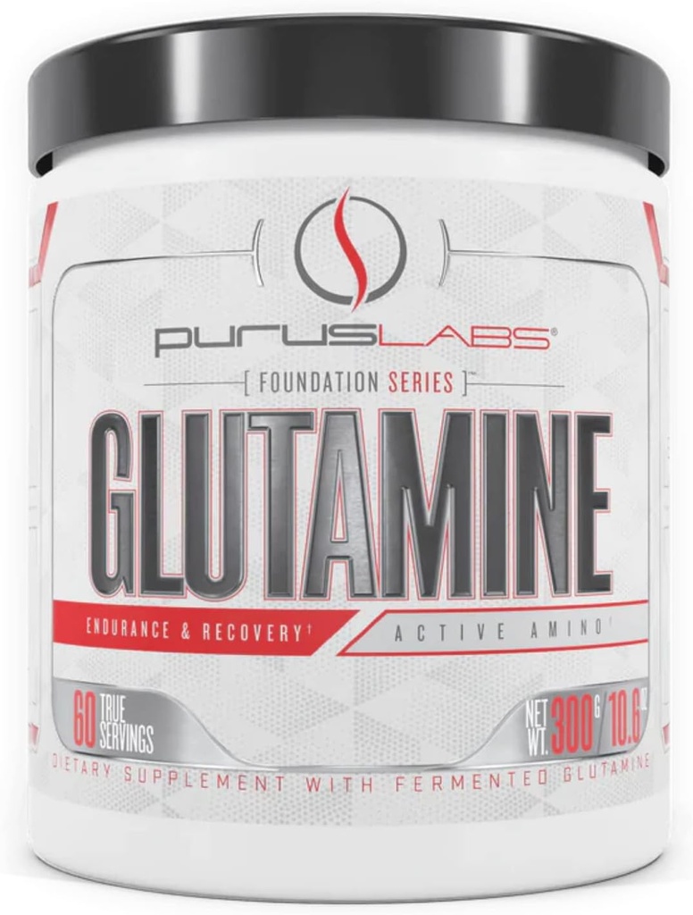 Purus Labs Foundation Foundation Series Glutamine ® 124; Pure Fermented Glutamine for Recovery, Hydration, Volumization, Health ® 124; 60 Servings ® 124; Unflavored