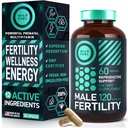 Fertility Supplements for Men Prenatal Vitamin - Maca Root, Ashwagandha, Zinc, Plus Naturals - Conception for Him Men Fertility Vitamins and Male Fertility Support Supplements - 120 Caps for 2 Months