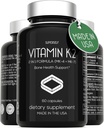 Vitamin K2 Capsules 100 mcg - Vitamin K Complex MK-7 & MK-4-60 Capsules - VIT K2 2 in 1 Formula High Strength Supplement MK7 MK4 - Made in USA - Vegan & Non-GMO