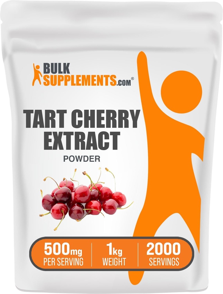 BulkSupples.com Tart Cherry ekstraktas Milteliai - Tart Cherry Addition, Žolinių papildas - Antioksidantas Šaltinis, Gluten Free, 500mg per Serving, 5kg (11 lbs) (Pakuotėje 5)