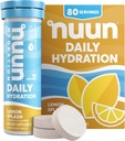 Nuun Daily Electrolyte Tablets with Magnis, Kalcis, Kalis, Chloridas & Natris, Gluten Free, Cukrus Free, & Vegan, Lemon Splash Sfehor, 8 Pack (80 Servings Total)