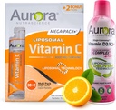 Aurora Nutrascience Mega Liposominis Vitaminas C 32 Pack + Vitaminas D3 / K2 Butelis Bandl - Papildomas imuninis palaikymas & Kognityvinės sveikatos - 32 Paslaugos Kiekvienas