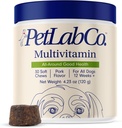 PetLab Co. 22 in 1 Šunys Multivitaminas - Parama šuns imuninis atsakas, oda, kupros, sąnariai ir bendra sveikata - Vitaminai A, E, D, B12, mineralai, Antioksidantai - Chewable Pork Sheavor - Pakuotė gegužės Vary
