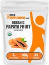 BulkSupples.com Organic Papaya vaisių milteliai - Aromatizuoti milteliai iš Carica Papaya vaisių - Gluten Free, 3g per Serving, 100g (3.5 oz) (Pakuotėje yra 1)