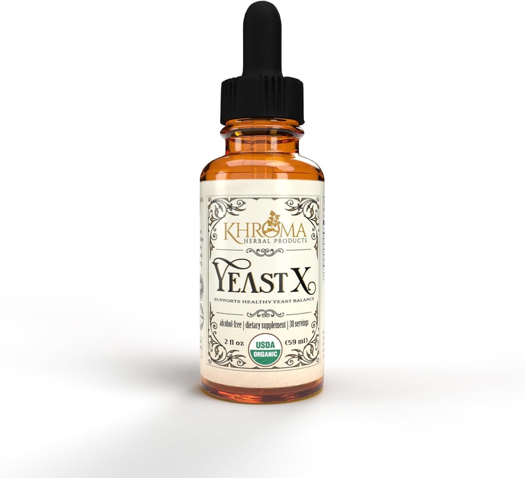 Khroma Herbal Products Yeast X - Organic Yeast Support - 30 Servings in a 2 oz Glass Bottle