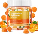 90 Count Magnesium Glycinate Gummies 400mg w/Ashwagandha Supplement - Sugar Free Zinc Magnesium Glycinate Supplement Ashwagandha Gummies for Adults Orange Flavor