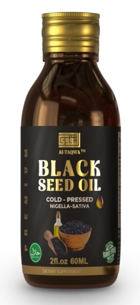 Juodųjų sėklų aliejus, Grynas Virgin Black Cumin sėklų aliejus (Nigella Sativa) Kalonji, Šaltas spaudžiamas, Nerafinuotas, Thymoquinone, Vegan Friendly, Ne GMO, Skystas 60ml