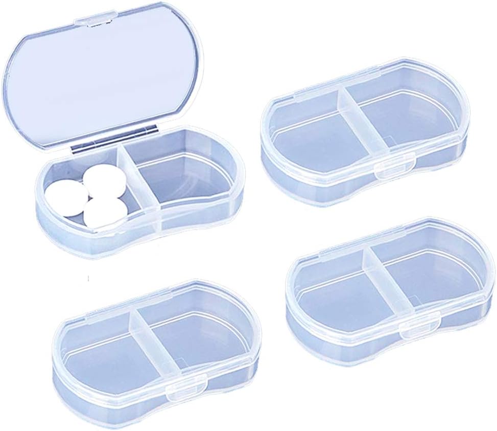 4PCS pilight Case for Purse Small Pill Organizzer Nešiojamieji Kasdien pilys konteineriai AM & PM Mini pipile Box Vitaminas, Žuvies aliejus, Priedas Turėtojas