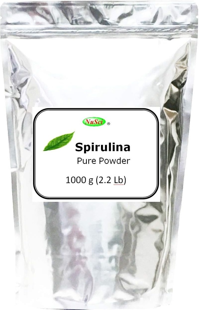 Organiniu būdu išauginti Spirulina milteliai 1000g (1.0Kg, 2.2 lb) urmu grynas šviežias GMO nemokamai Nešvitinti
