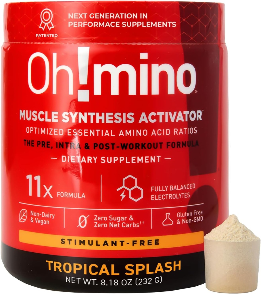 Mino Eterinių aminorūgščių priedas. Tropical Splash, Stimulant- Free Mills. Visi 9 EAAs, BCAA ir puikus Amino treniruotes, Amino energija, ir statyti raumenų, ir Recover greičiau.
