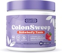 ColonSweep - Strawberry Flavored Probiotic Psyllium Husk Powder Colon Cleanser - 7.8 oz. Gluten Free Fiber Supplement Support for Gut Health - Colon Cleanse for Bloating Relief & Detox - 30 Servings