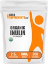 BulkSupples.com Organic Inulin Milteliai - Inulino papildas, Tirpus pluoštas Milteliai - Vegan & Gluten Nemokamas - 2,5 g per Serving, 500g (1,1 lbs) (pakuotė 1)