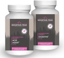 Mountain Peak Nutritionals Acid Assist & Digestive Support Combo Pack - Gastrointestinal & Digestive Health - Enzymes, Probiotics, & Nutrient Support - 90 Vegetarian Capsules Each